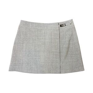 Y2K Bebe Office Siren Gray High Waist Wrap Skirt Size 4